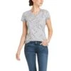 Ariat Womans Snaffle T-shirt -Saddle Sale Shop Ariat Womans Snaffle T Shirt Light Heather Grey