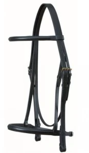 Jeffries Snaffle With Show Noseband And Rubber Reins