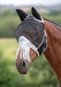 Shires Fine Mesh Fly Mask With Nose Fringe